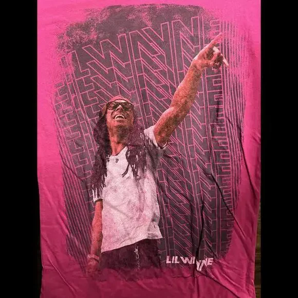 Lil Wayne Juniors Tee - Lil Wayne Pink T-shirt Womens - M - Picture 3 of 4